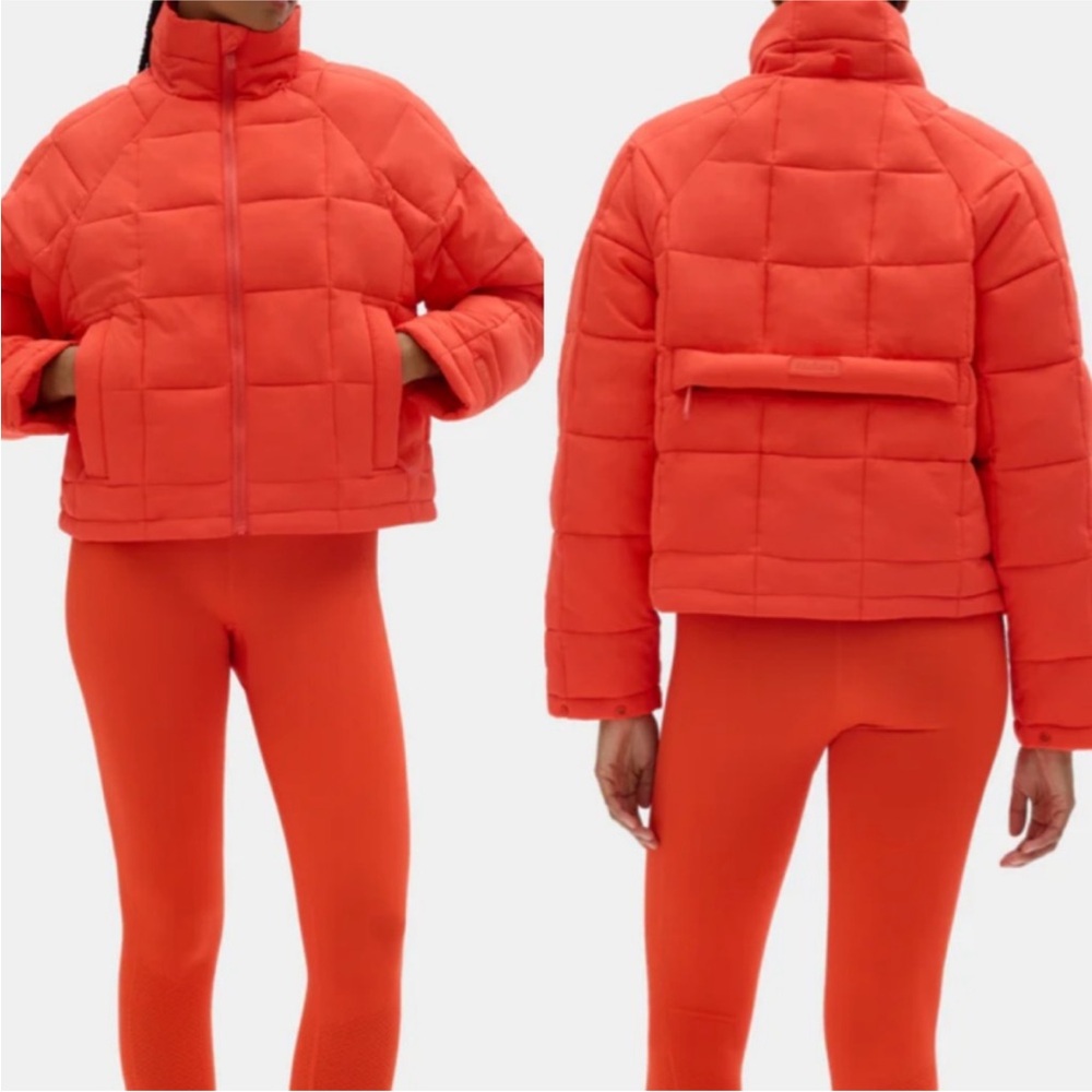 NWT Halfdays Nellie packable Quilted Orange Jacket